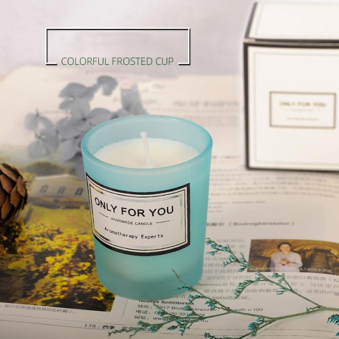 Bougie parfumée de détente fortement parfumée durable d'hommes en verre durable sans fumée qui respecte l'environnement en gros