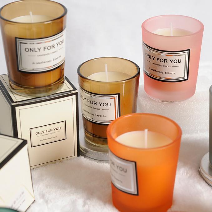 Bougie parfumée de détente fortement parfumée durable d'hommes en verre durable sans fumée qui respecte l'environnement en gros