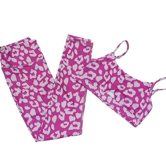 Équipement de la séance d'entraînement de Logo Women fait sur commande guêtres sans couture de yoga de 2 morceaux avec les vêtements sexy de forme physique de gymnase de soutien-gorge de sports