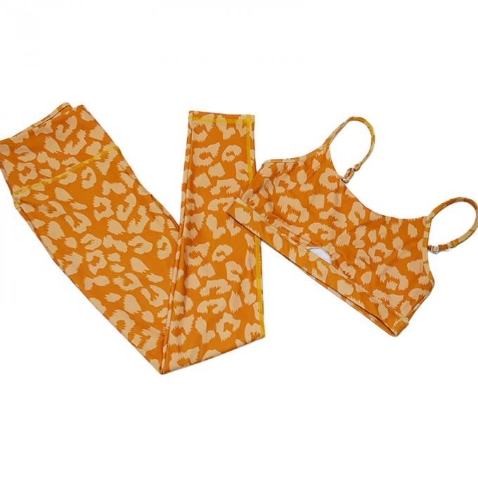 Équipement de la séance d'entraînement de Logo Women fait sur commande guêtres sans couture de yoga de 2 morceaux avec les vêtements sexy de forme physique de gymnase de soutien-gorge de sports
