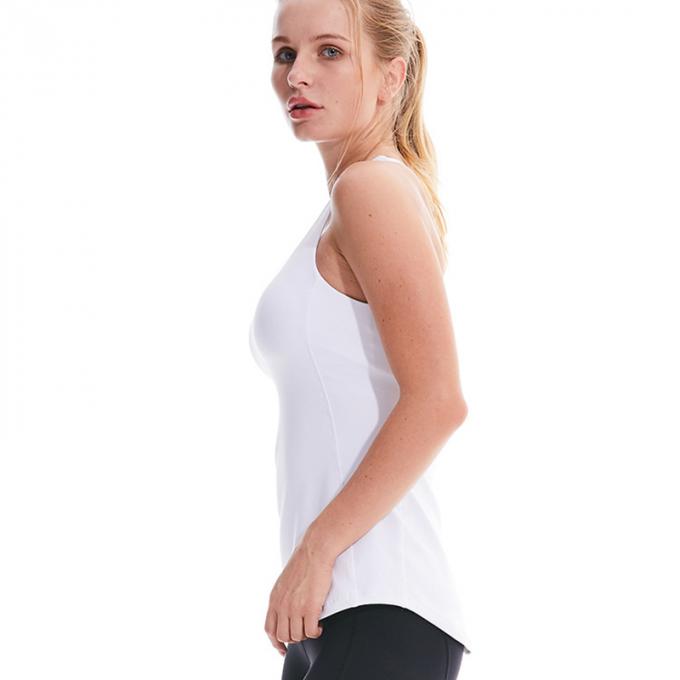  Dessus de réservoir courant capitonné de cadrage supérieur de réservoir de gymnase de yoga de séance d'entraînement de dessus de réservoir de culture d'aplet de soutien-gorge de sports de femmes