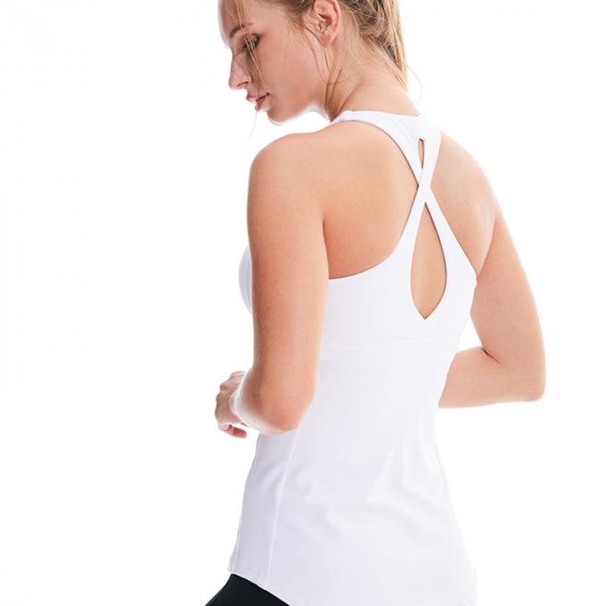 Dessus de réservoir courant capitonné de cadrage supérieur de réservoir de gymnase de yoga de séance d'entraînement de dessus de réservoir de culture d'aplet de soutien-gorge de sports de femmes