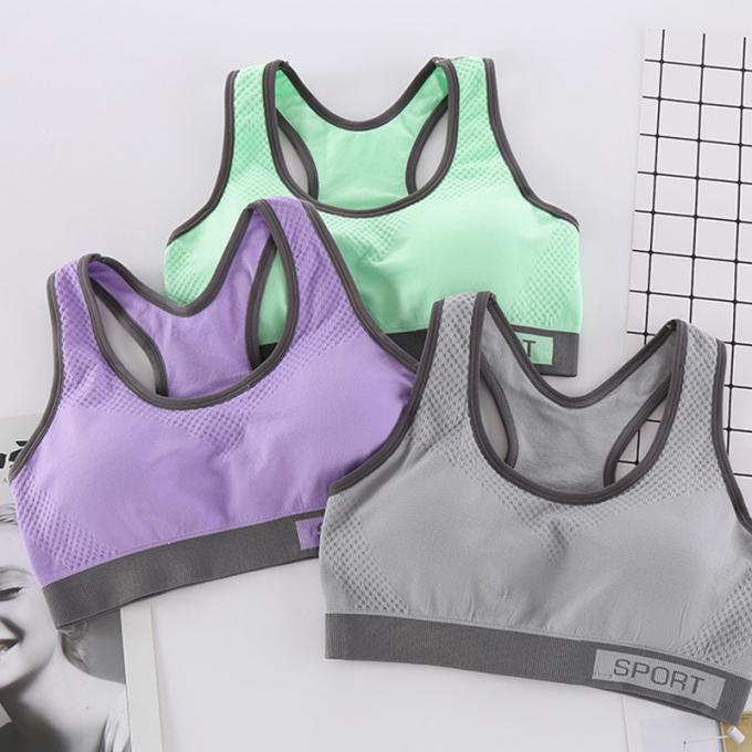 Dessus de réservoir solide antichoc de Rapide-séchage de Wicking de sous-vêtements de la forme physique courante des femmes de soutien-gorge de sports de mode de couleur de Macaron