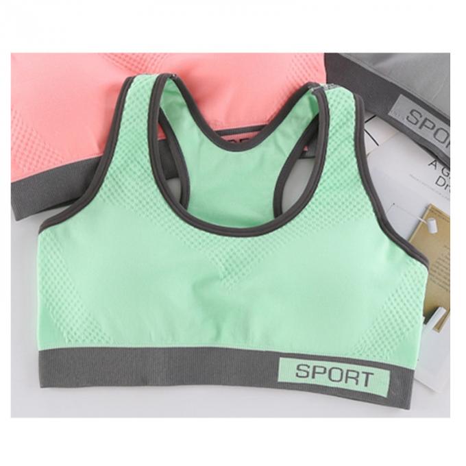 Dessus de réservoir solide antichoc de Rapide-séchage de Wicking de sous-vêtements de la forme physique courante des femmes de soutien-gorge de sports de mode de couleur de Macaron