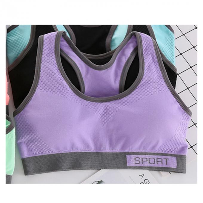 Dessus de réservoir solide antichoc de Rapide-séchage de Wicking de sous-vêtements de la forme physique courante des femmes de soutien-gorge de sports de mode de couleur de Macaron