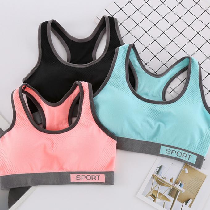 Dessus de réservoir solide antichoc de Rapide-séchage de Wicking de sous-vêtements de la forme physique courante des femmes de soutien-gorge de sports de mode de couleur de Macaron