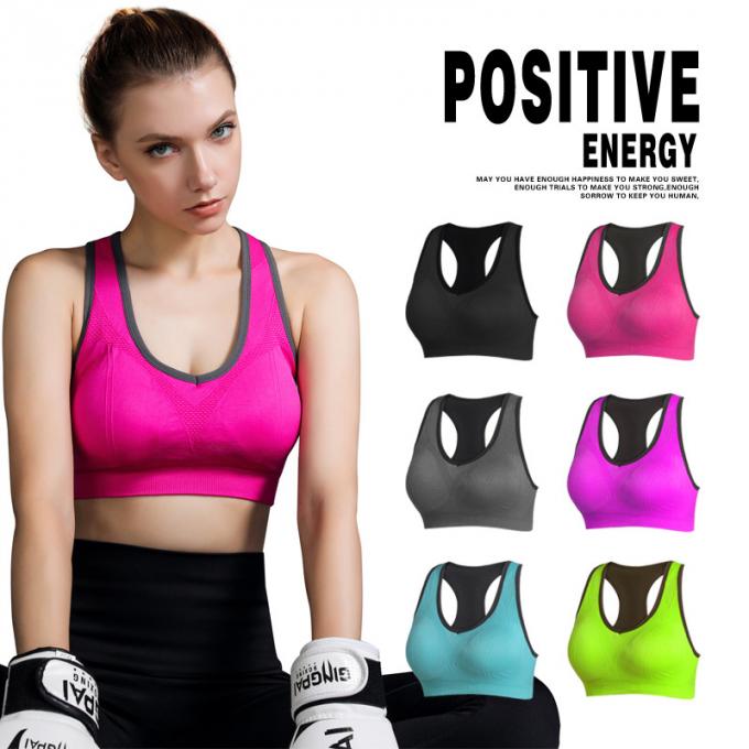 Soutiens-gorge en gros de sports pour le soutien-gorge capitonné sans fil de sports de confort de soutien-gorge de forme physique de gymnase de yoga de séance d'entraînement de femmes