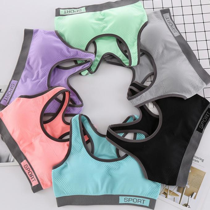 Forme physique supérieure de forme physique de soutien-gorge de sports de mode de couleur de Macaron de soutien-gorge à haute impression antichoc courant de sports