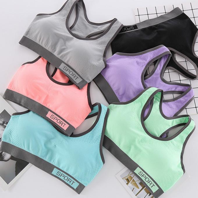 Forme physique supérieure de forme physique de soutien-gorge de sports de mode de couleur de Macaron de soutien-gorge à haute impression antichoc courant de sports