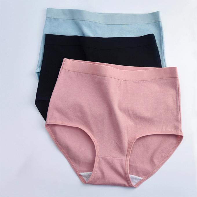 Taille de coton de sous-vêtements de taille du plus des femmes en gros mi aucune culottes de dames de couverture totale supérieure de petit pain brèves