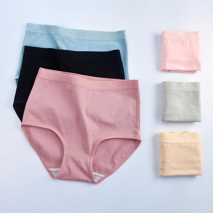 Taille de coton de sous-vêtements de taille du plus des femmes en gros mi aucune culottes de dames de couverture totale supérieure de petit pain brèves