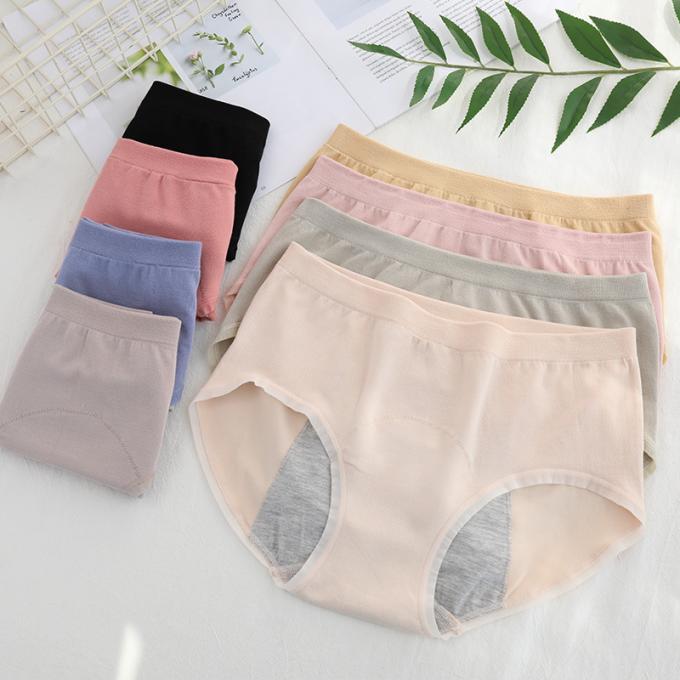 Sous-vêtements menstruels de coton de culottes de preuve de fuite de période de culottes de bikinis portaiux intimes de Haut-coupe sans couture pour les filles de l'adolescence de femmes