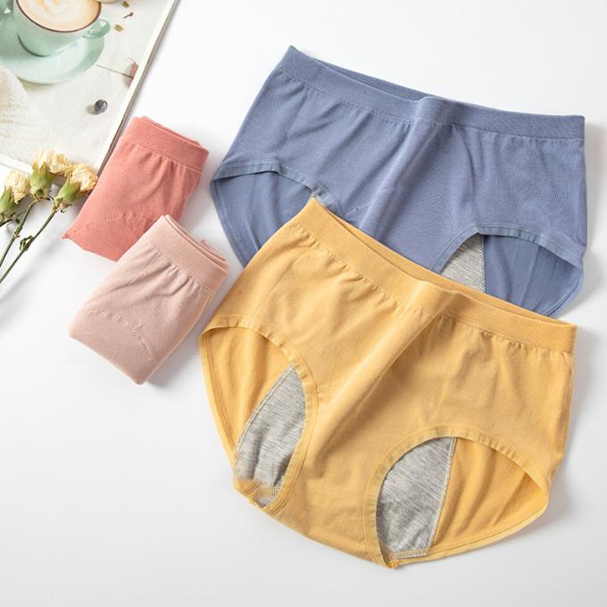 Sous-vêtements menstruels de coton de culottes de preuve de fuite de période de culottes de bikinis portaiux intimes de Haut-coupe sans couture pour les filles de l'adolescence de femmes