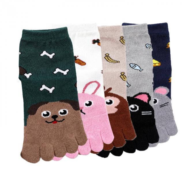Coton animal mignon mou de chaussette de garçon de fille d'enfant de bébé de qualité de taille cinq socquettes de chaussettes d'orteil