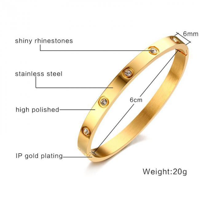 L'or de femme de charme de bracelets d'acier inoxydable de dames de bracelets de luxe de bracelets et d'anneau a plaqué