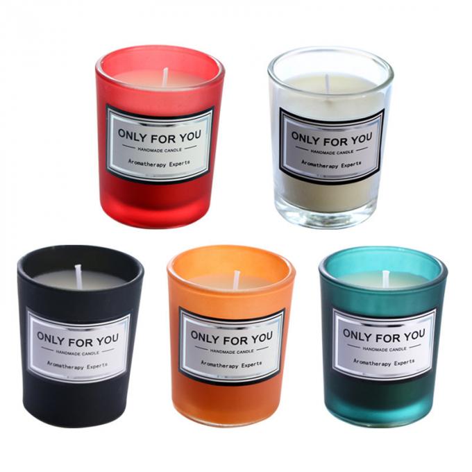 Bougie parfumée de détente fortement parfumée durable d'hommes en verre durable sans fumée qui respecte l'environnement en gros