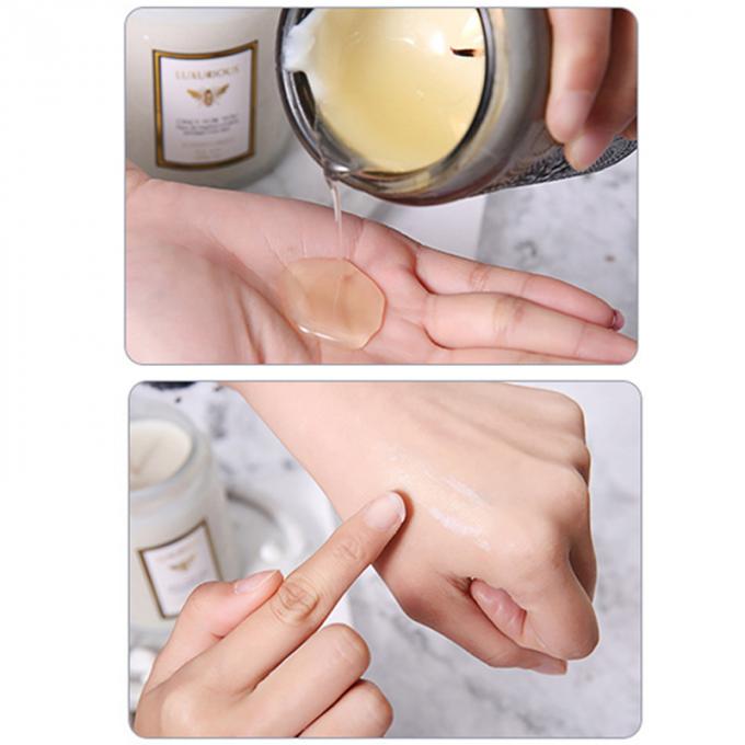 La marque de distributeur chaude de cire de soja d'Amber Glass Jar Candles Scented flairée par bougies adaptée aux besoins du client par Saling en bois de cire a flairé le luxe de bougies