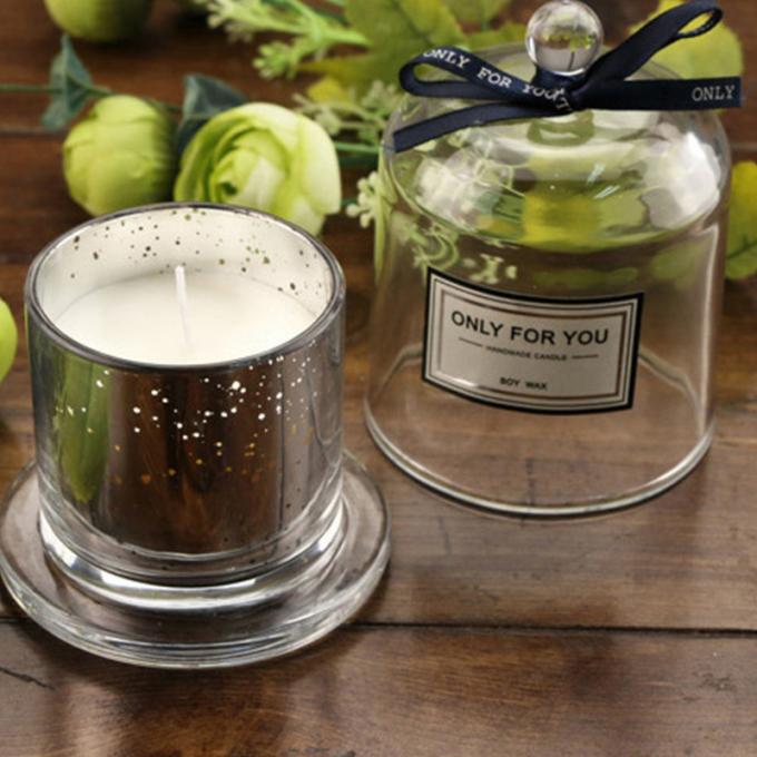 L'huile essentielle de luxe bleue en verre durable sans fumée qui respecte l'environnement de Bell de vent a flairé des bougies dans le pot en verre