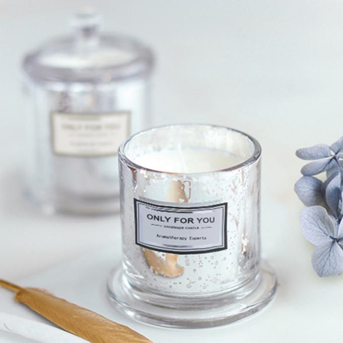 L'huile essentielle de luxe bleue en verre durable sans fumée qui respecte l'environnement de Bell de vent a flairé des bougies dans le pot en verre