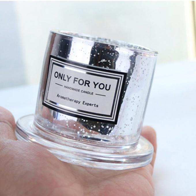 L'huile essentielle de luxe bleue en verre durable sans fumée qui respecte l'environnement de Bell de vent a flairé des bougies dans le pot en verre
