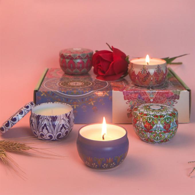 Bougie parfumée sans fumée qui respecte l'environnement parfumée durable de Valentine Weddings Soy Candle Long Tin Candles Wax d'anniversaire de fête des mères