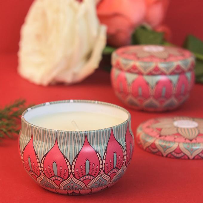 Bougie parfumée sans fumée qui respecte l'environnement parfumée durable de Valentine Weddings Soy Candle Long Tin Candles Wax d'anniversaire de fête des mères