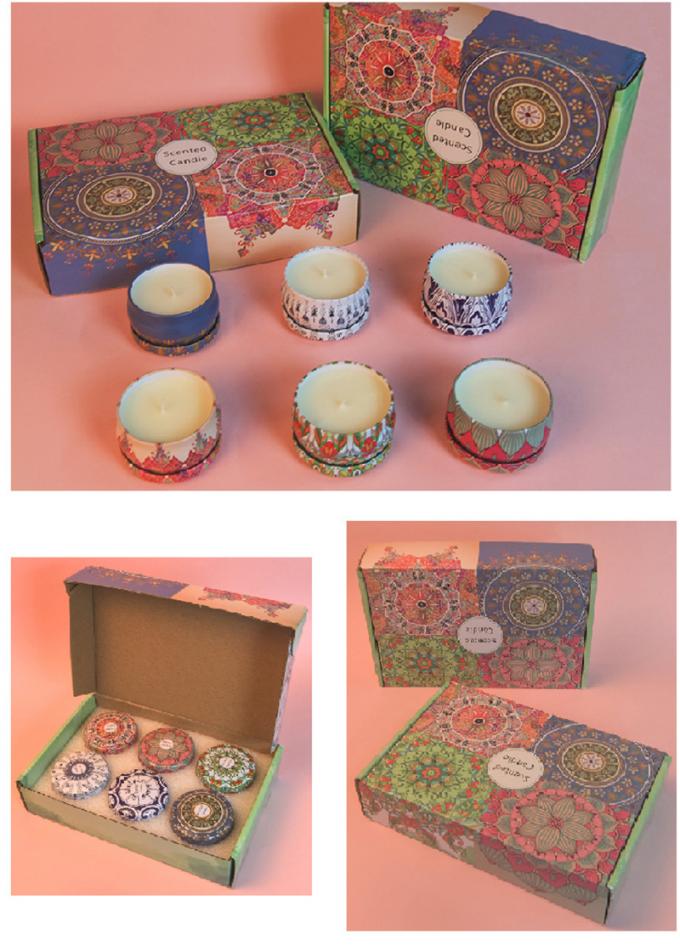 Bougie parfumée sans fumée qui respecte l'environnement parfumée durable de Valentine Weddings Soy Candle Long Tin Candles Wax d'anniversaire de fête des mères