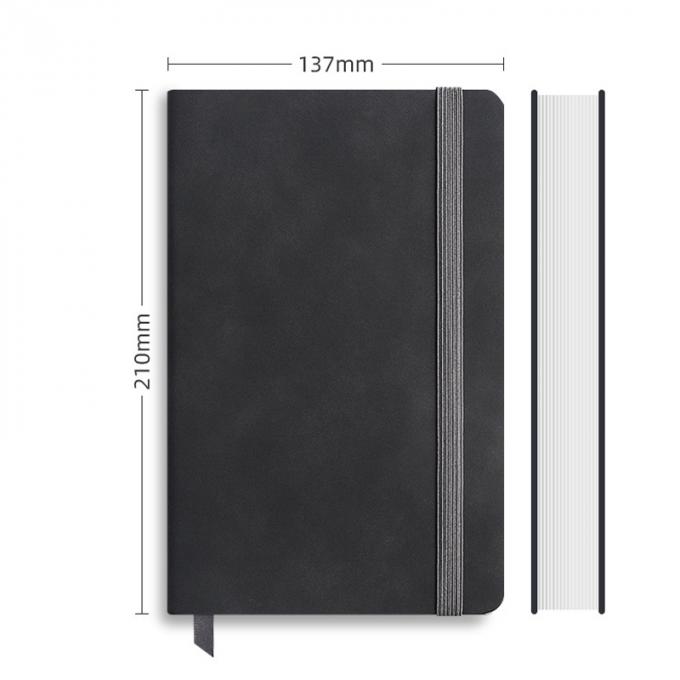 Carnet pointillé réutilisable quotidien de journal de bracelet en cuir de bloc-notes de carnet mou des affaires A5