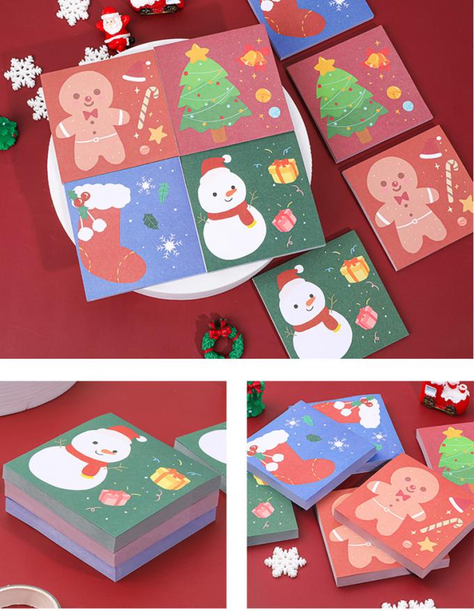 Les temps mignons de Mini Memo Pad N de bande dessinée de notes collantes de Noël collent les notes collantes de notes pour le cadeau d'étudiants