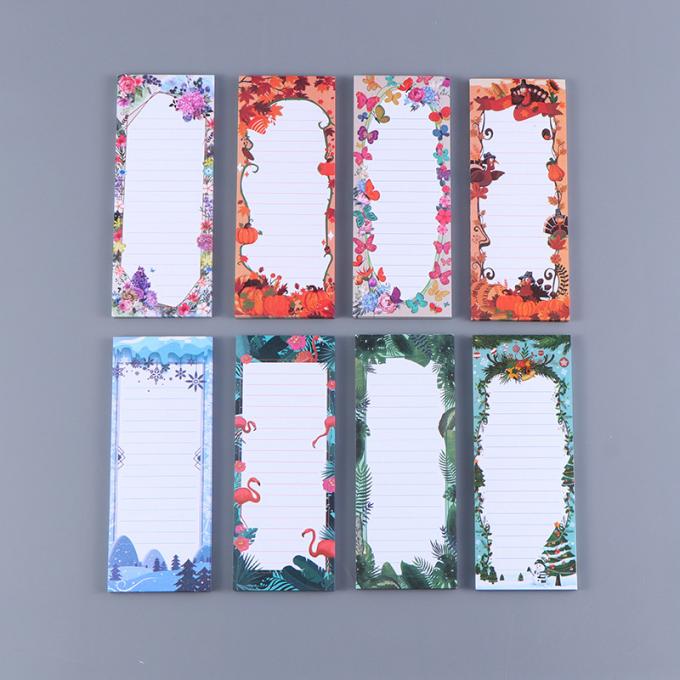 Blocs-notes magnétiques faits sur commande en gros de conception florale pour faire la liste pour les notes collantes d'aimant de réfrigérateur de liste d'épicerie