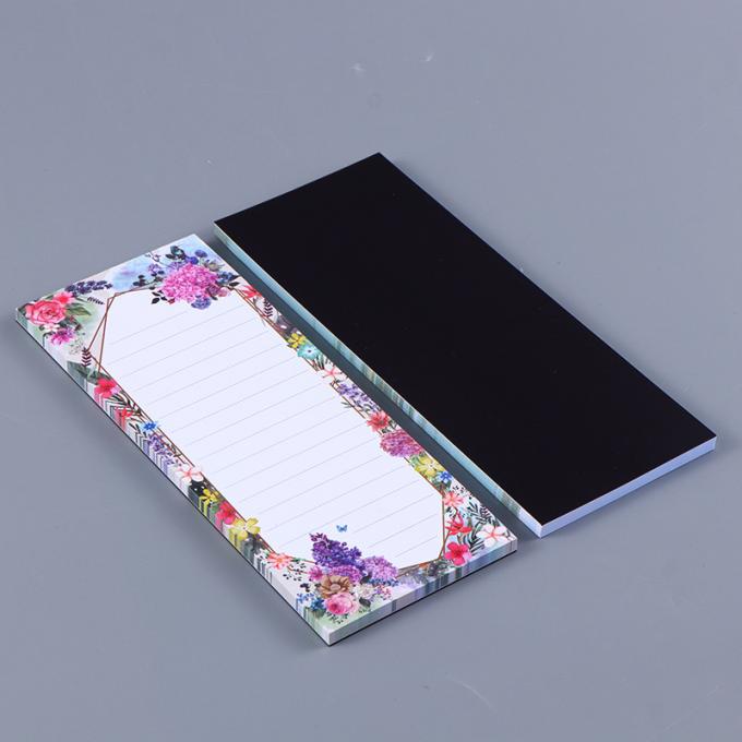 Blocs-notes magnétiques faits sur commande en gros de conception florale pour faire la liste pour les notes collantes d'aimant de réfrigérateur de liste d'épicerie