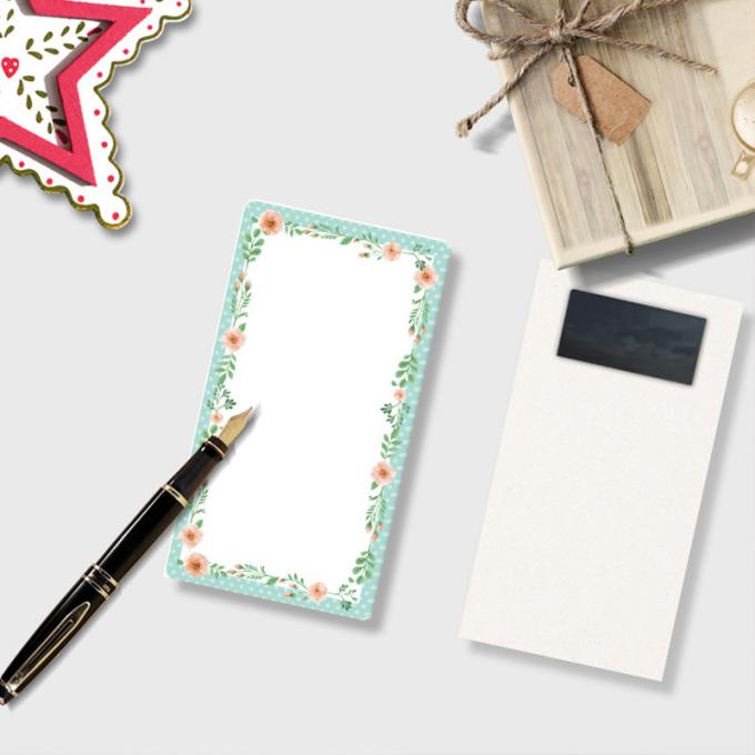 Blocs-notes magnétiques faits sur commande en gros de conception florale pour faire la liste pour les notes collantes d'aimant de réfrigérateur de liste d'épicerie