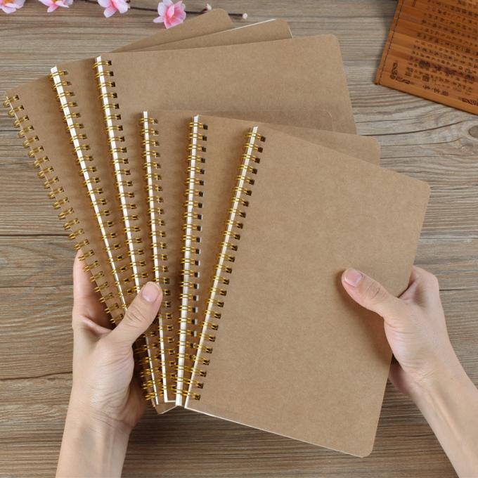 Le trellis fait sur commande réutilisé en gros de livre à couverture dure a rayé le carnet en spirale d'Offic A5 Papier d'emballage de blanc