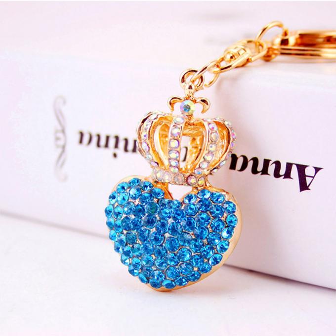 Les dames Diamant-cloutées créatives parfument le métal femelle Crystal Keychain de fausse pierre d'accessoires de sac de chaîne principale de bouteille