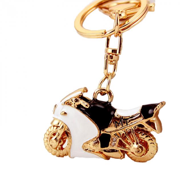 Keychains pour le logo de Crystal Luxury Designers Custom Keychain en métal de fausse pierre de Metal Pendant Motorcycle de modèle de femme