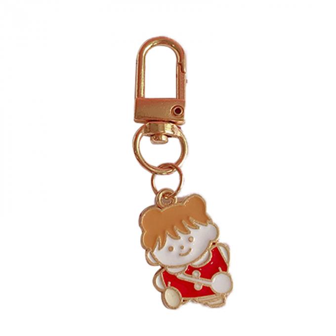 Le sac pendant de lapin de chaîne principale petit en métal en gros de fleur ornemente la bande dessinée mignonne Keychains d'accessoires pour des femmes