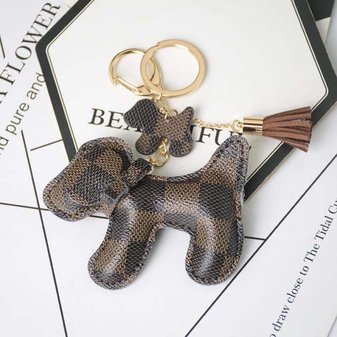 Le sac pendant en cuir en gros de chaîne principale de chien d'ours ornemente des accessoires Diamond Bear Keychain Keychains pour des femmes