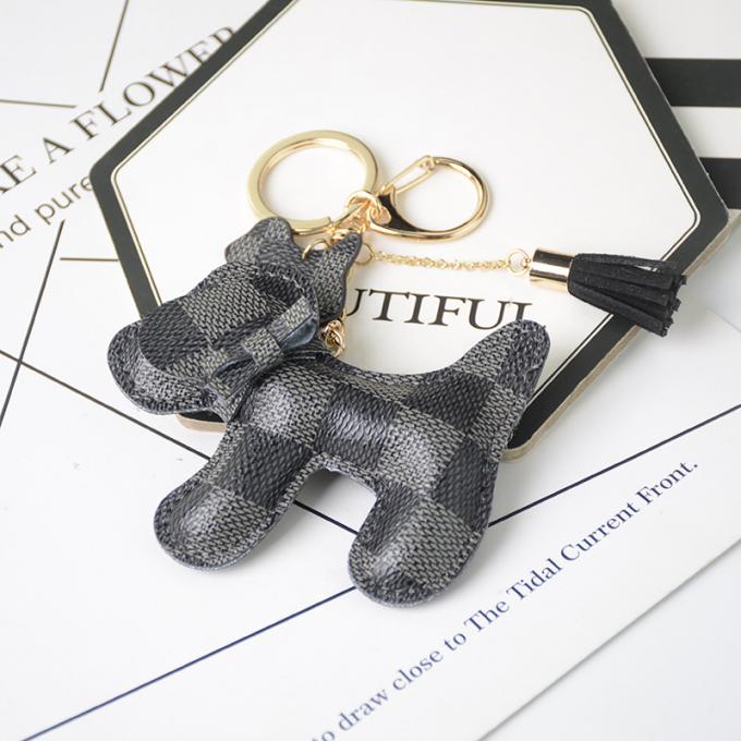 Le sac pendant en cuir en gros de chaîne principale de chien d'ours ornemente des accessoires Diamond Bear Keychain Keychains pour des femmes