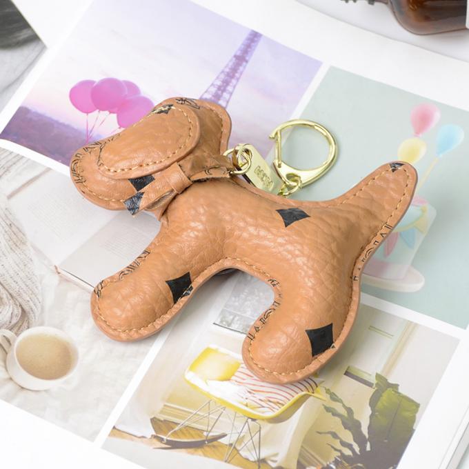 Le sac pendant en cuir en gros de chaîne principale de chien d'ours ornemente des accessoires Diamond Bear Keychain Keychains pour des femmes
