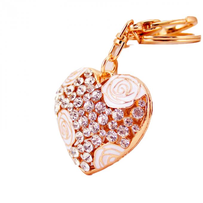 Les femmes pendantes en métal en gros de Diamond Crystal Perfume Car Key Ring mettent en sac les accessoires Keyhains en cristal pour des cadeaux