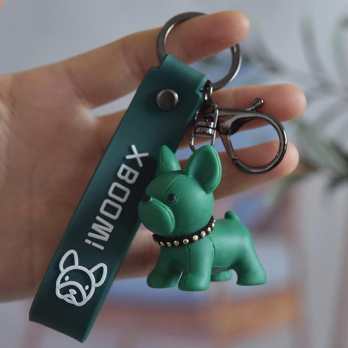 Chaîne principale faite sur commande de bouledogues français d'unité centrale de Pit Bull Car Key Ring de résine créative en gros de cadeau