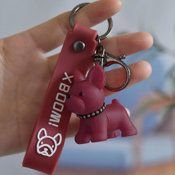 Chaîne principale faite sur commande de bouledogues français d'unité centrale de Pit Bull Car Key Ring de résine créative en gros de cadeau