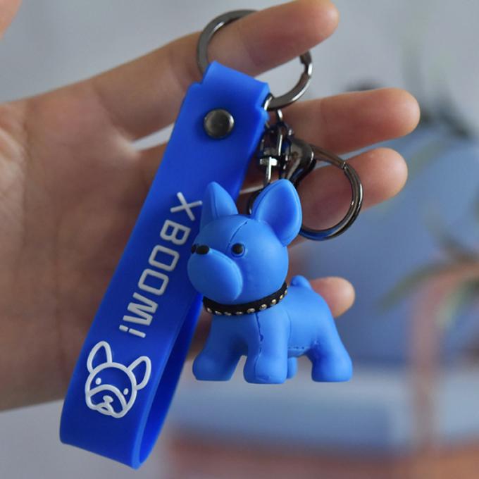 Chaîne principale faite sur commande de bouledogues français d'unité centrale de Pit Bull Car Key Ring de résine créative en gros de cadeau
