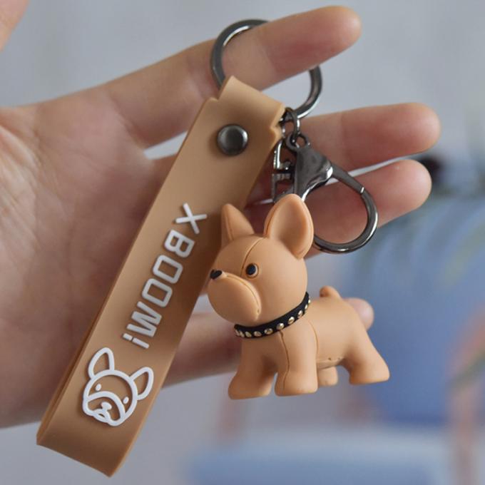 Chaîne principale faite sur commande de bouledogues français d'unité centrale de Pit Bull Car Key Ring de résine créative en gros de cadeau