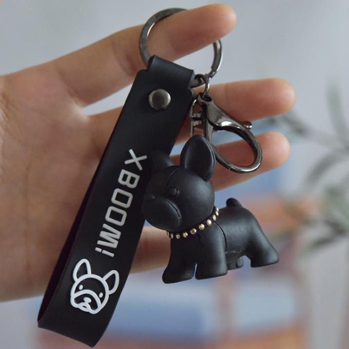 Chaîne principale faite sur commande de bouledogues français d'unité centrale de Pit Bull Car Key Ring de résine créative en gros de cadeau