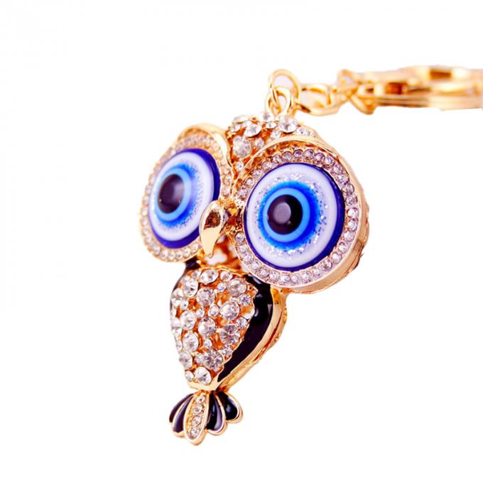 Accessoires en gros de Ring Metal Pendant Women Bag de clé de voiture de Diamond Crystal Owl Keyhains en cristal pour des cadeaux