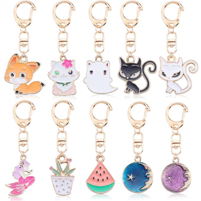 Les femmes pendantes en métal en gros de Diamond Crystal Mermaids Car Key Ring mettent en sac les accessoires Keyhains en cristal pour des cadeaux