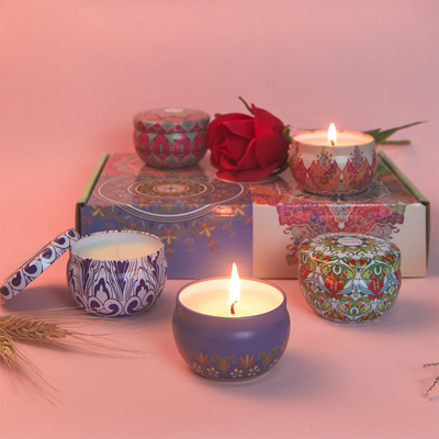 Tin Scented Soy Tea Light Candles Aromatherapy Type 15hours Burning
