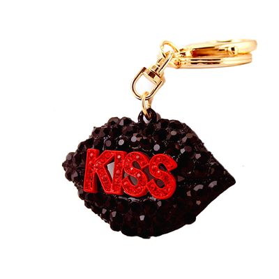 Heart Shaped Key Chain Ornaments 1.3 Inch Wide Crystal Irregular