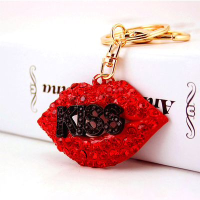 Heart Shaped Key Chain Ornaments 1.3 Inch Wide Crystal Irregular